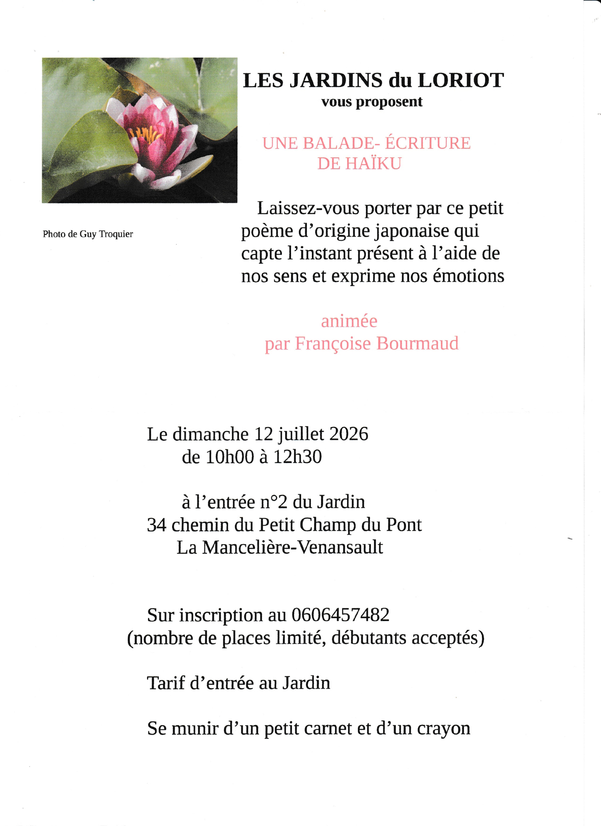 Atelier haïku Loriot 072026